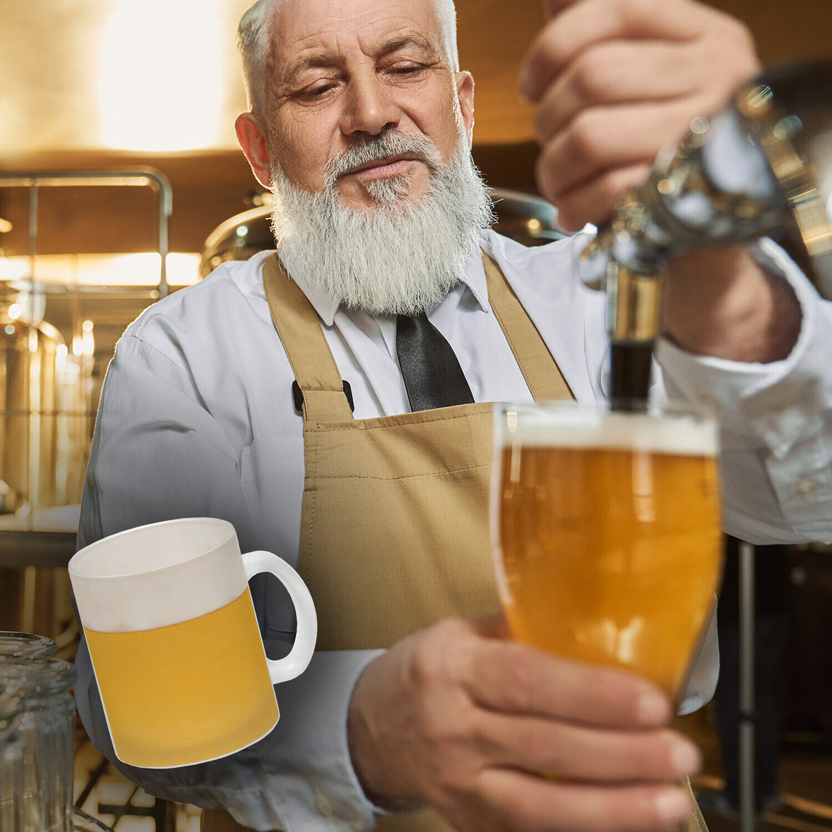 Kaffeebecher mit Bier Motiv
