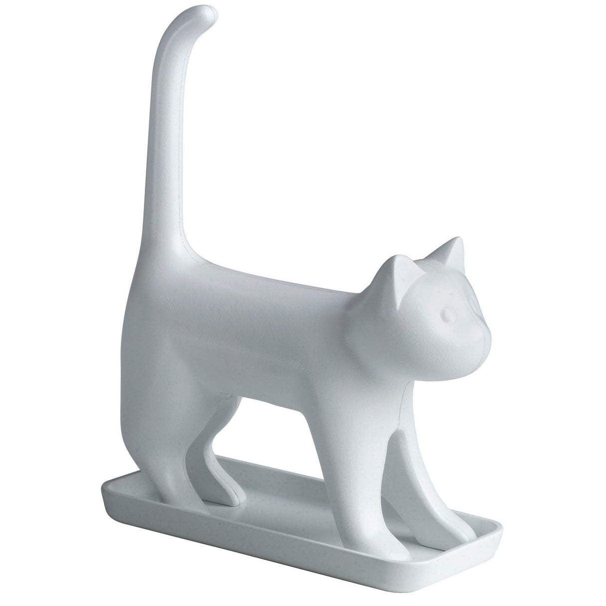 Miauende Bleistiftspitzer Katze in weiß