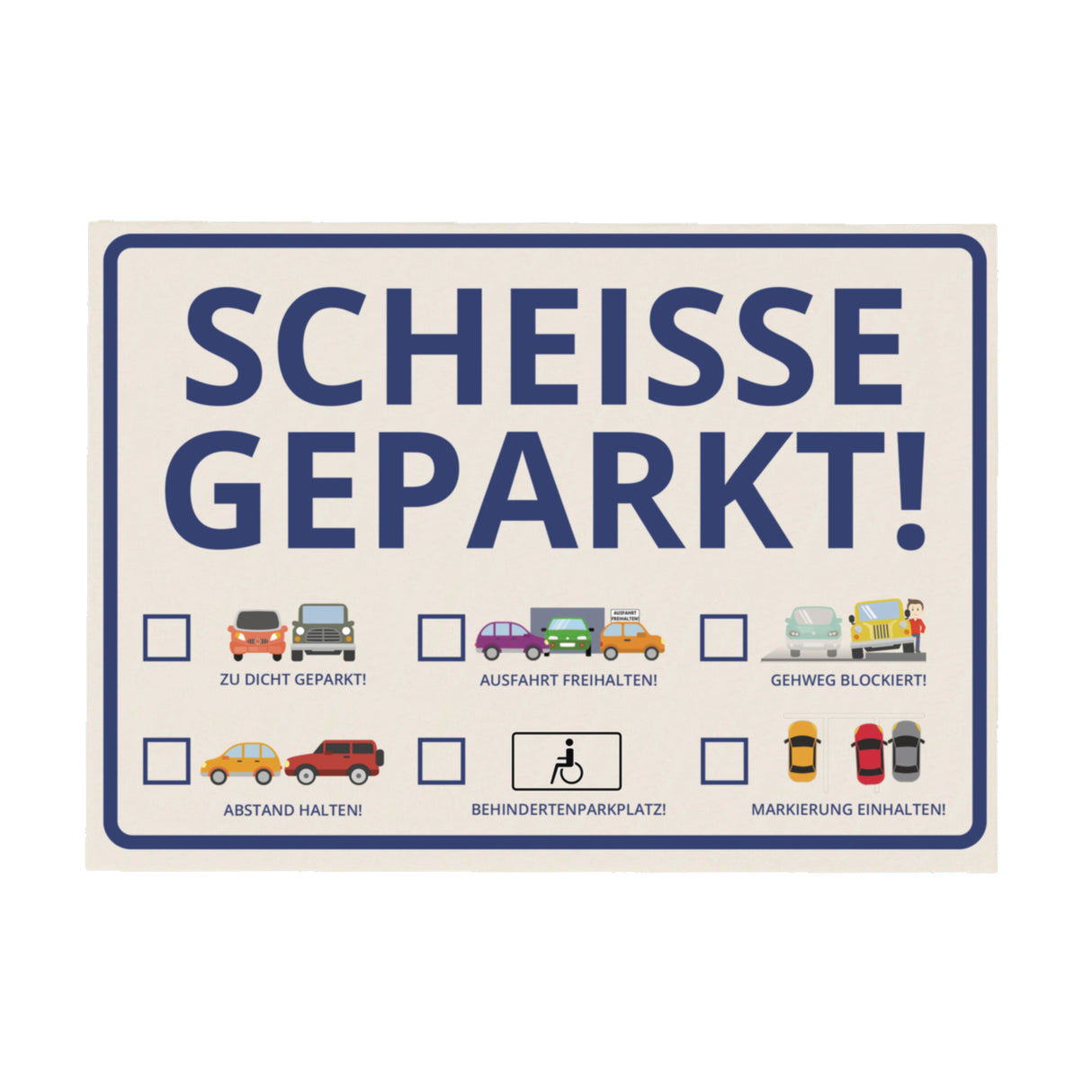 Scheisse Geparkt! Comic Edition Notizblock für die Windschutzscheibe  im 50er Set