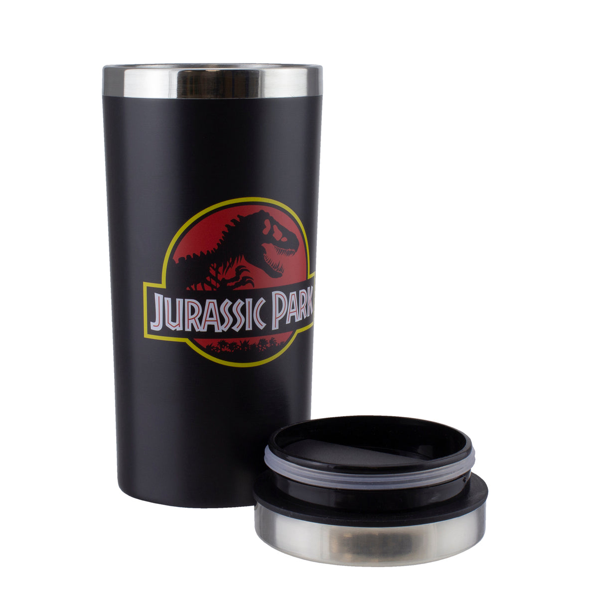 Jurassic Park Logo Thermobecher mit lustigem Spruch