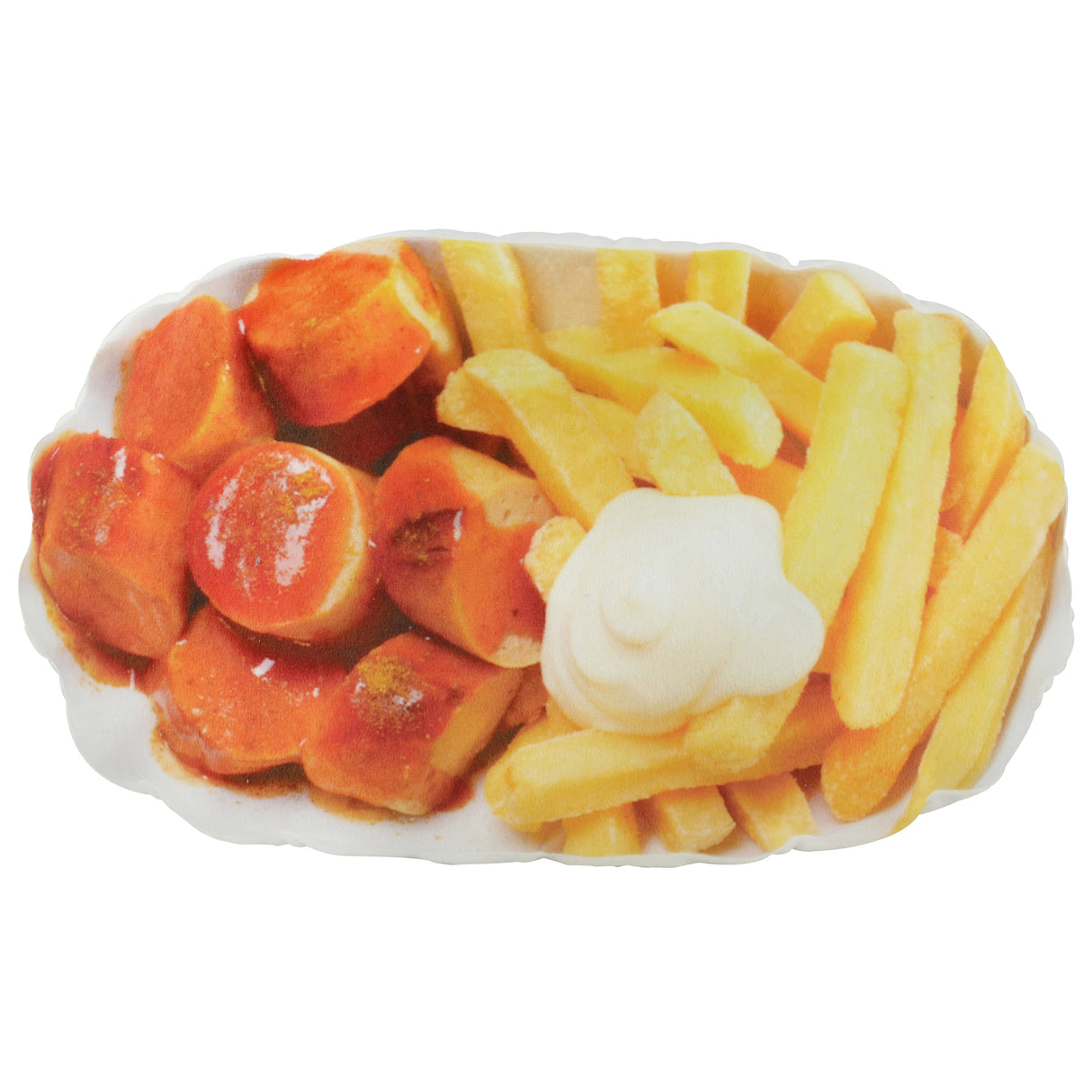 Pommes mit Currywurst Kissen