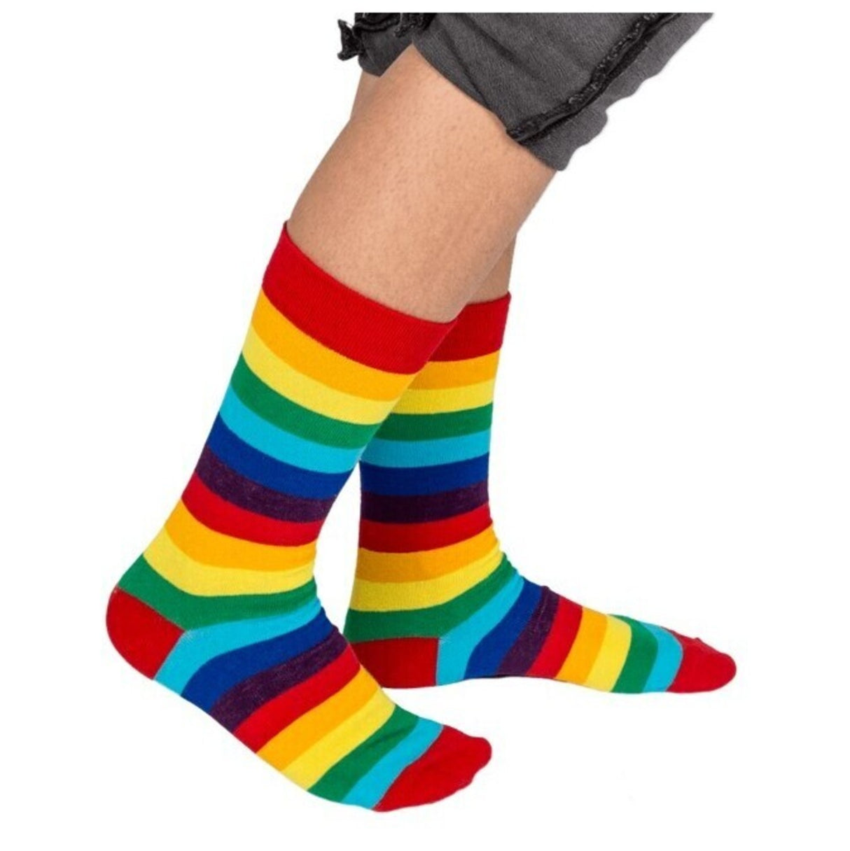 Regenbogen Socken im Paar in schöner Metalldose