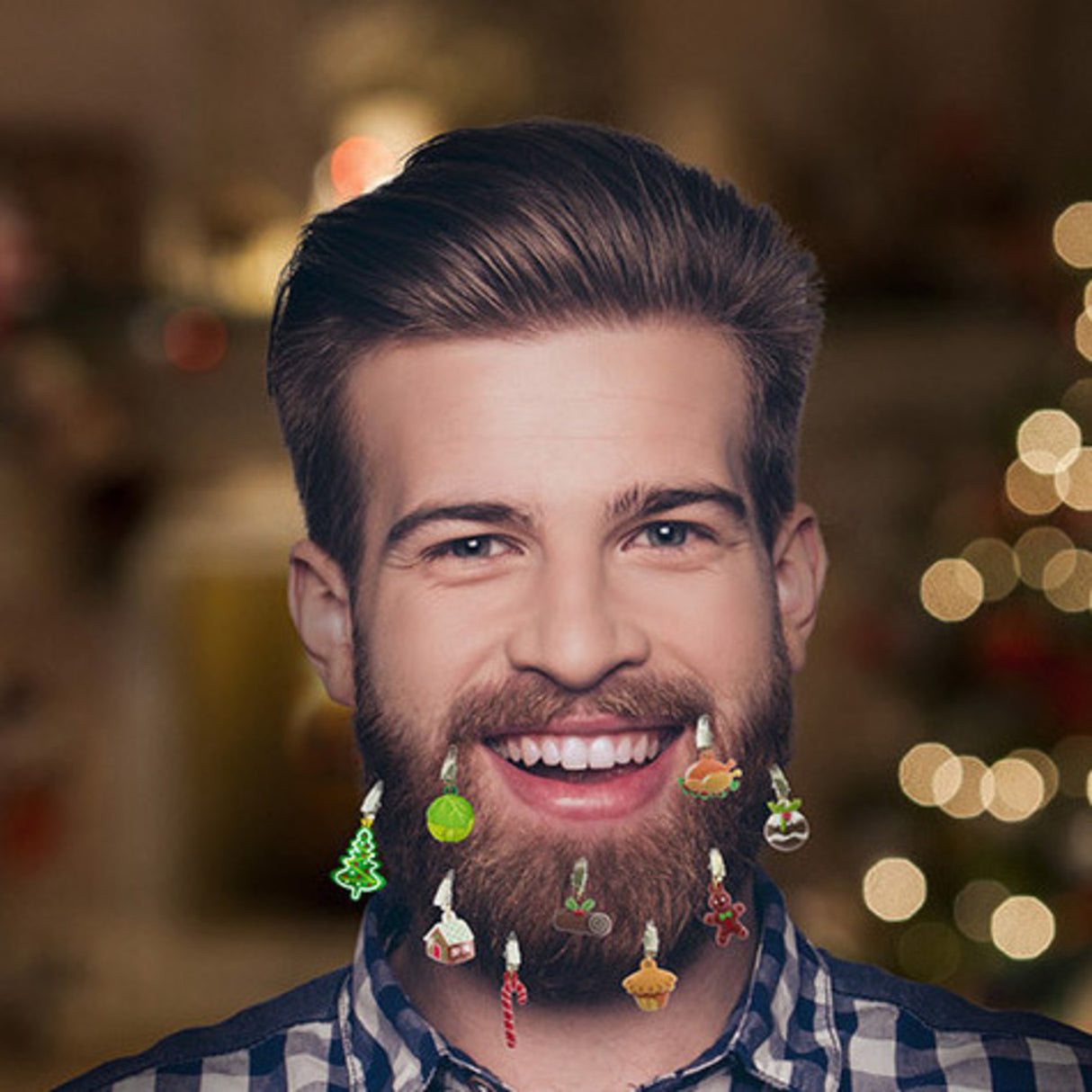 Weihnachten Christbaumkugeln für den Bart im 9er Set