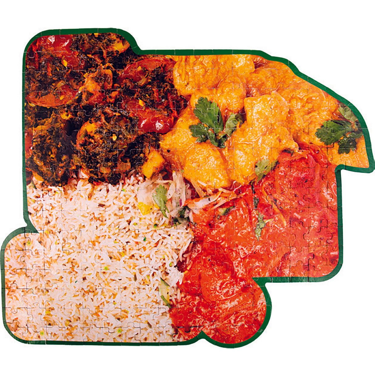 Indisches to-go Essen Puzzle mit 250 Teilen in Aluschale