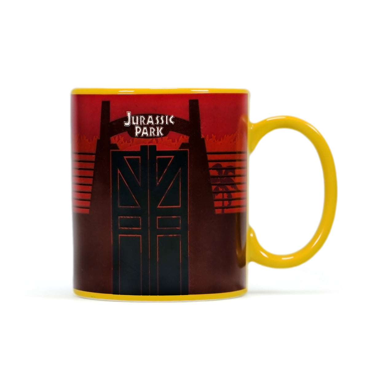 Jurassic Park Eingangstor Kaffeebecher mit Wärmeeffekt
