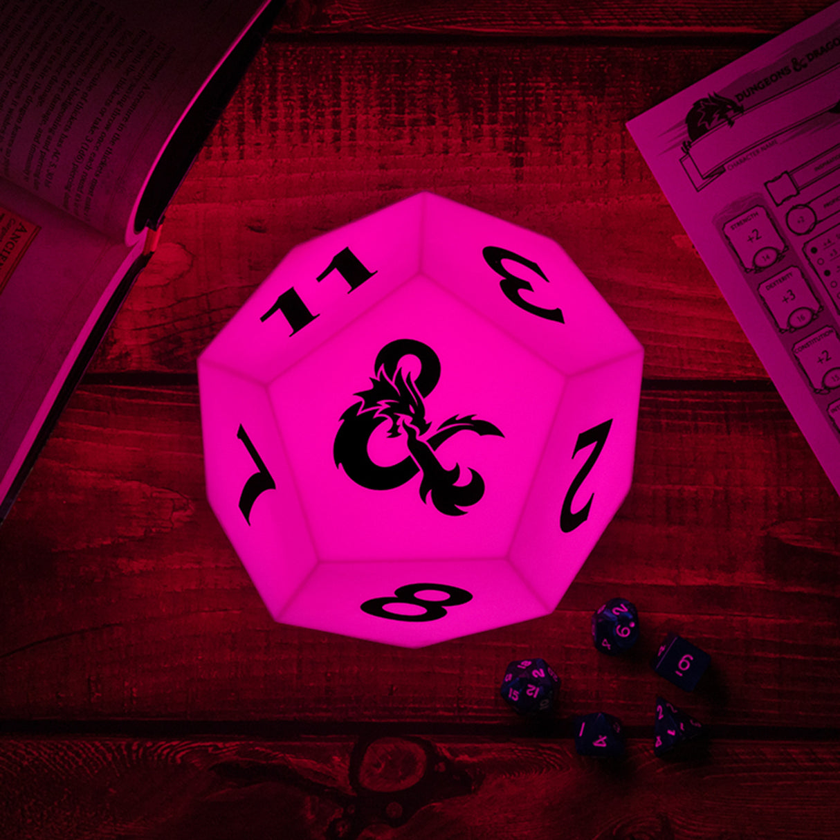 Dungeons and Dragons D12 Dekolampe mit Farbwechsel