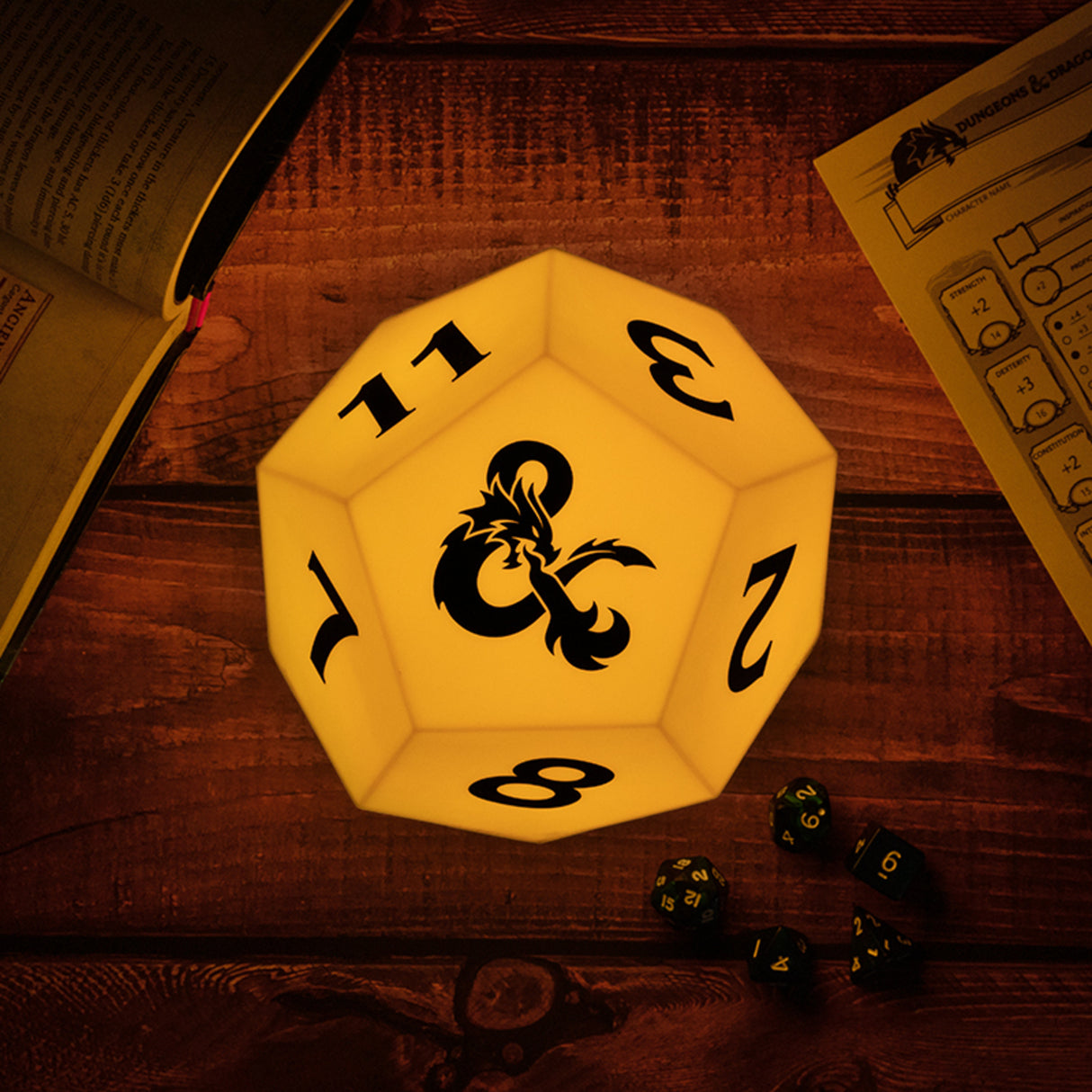 Dungeons and Dragons D12 Dekolampe mit Farbwechsel