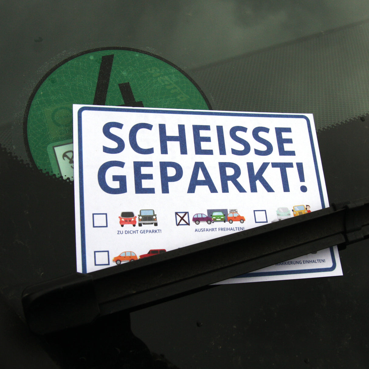 Scheisse Geparkt! Comic Edition Notizblock für die Windschutzscheibe  im 50er Set