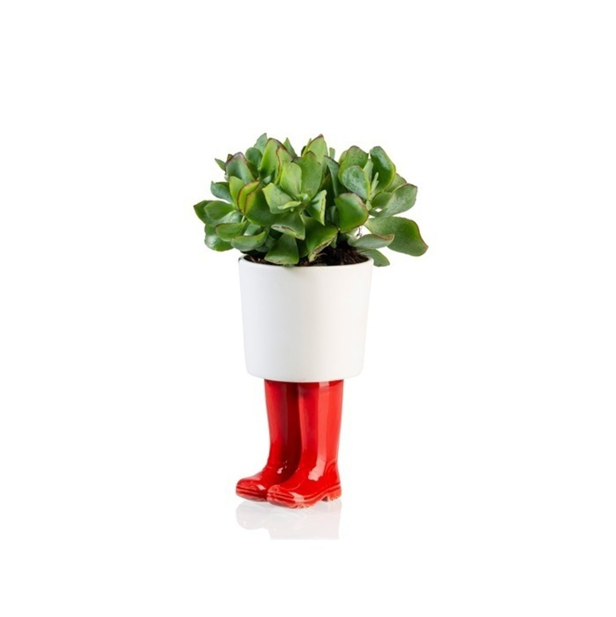 Gummistiefel Mini Blumentopf in rot