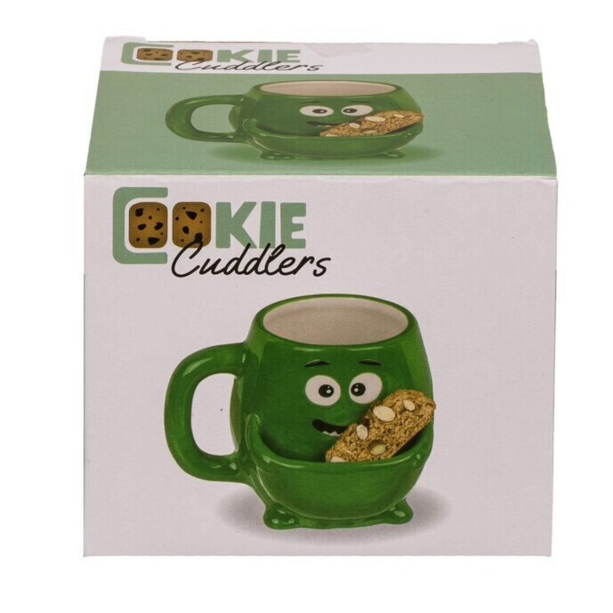 Grünes Monster Kaffeebecher mit Keksfach