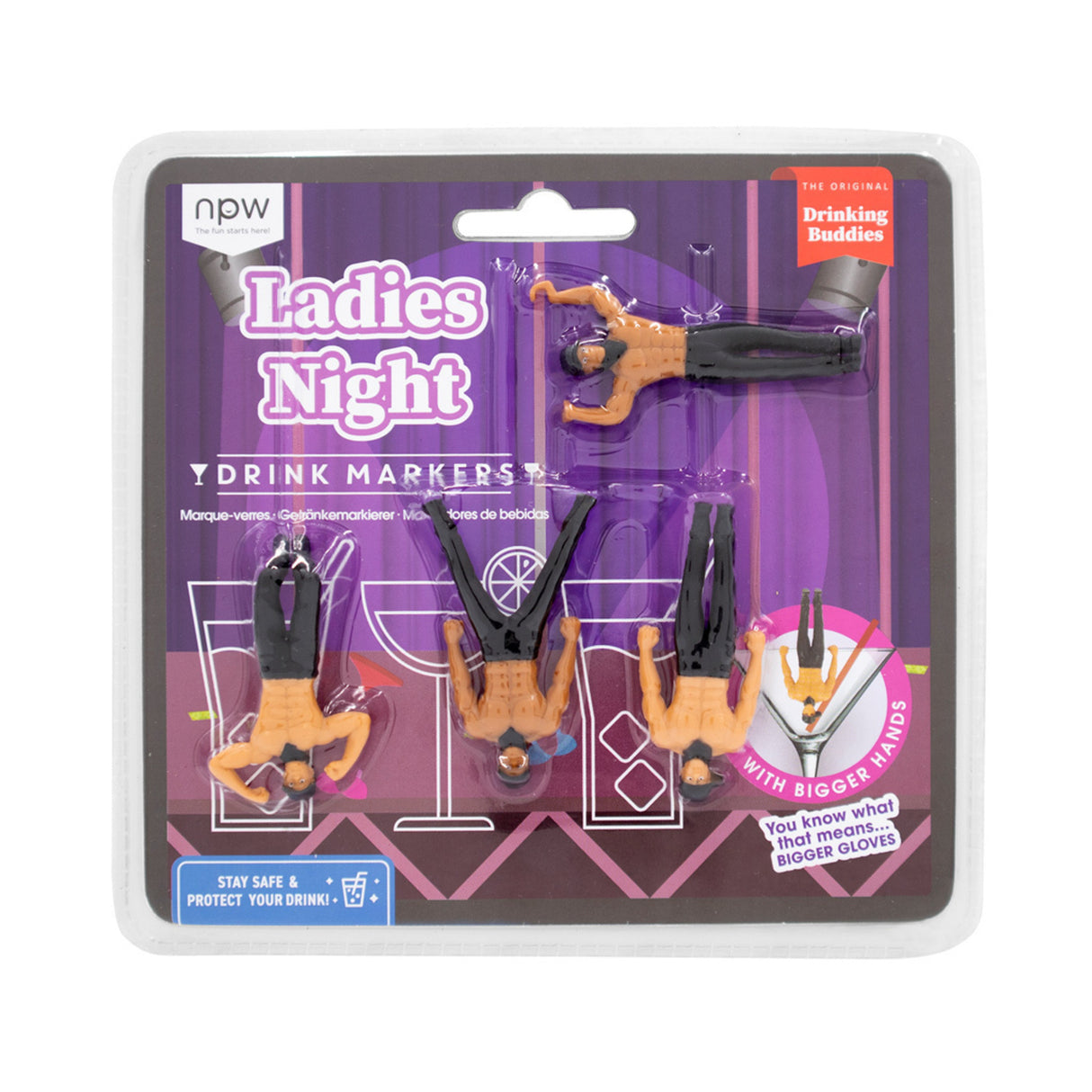Drinking Buddies Ladies Night Glasmarkierer im 4er Set