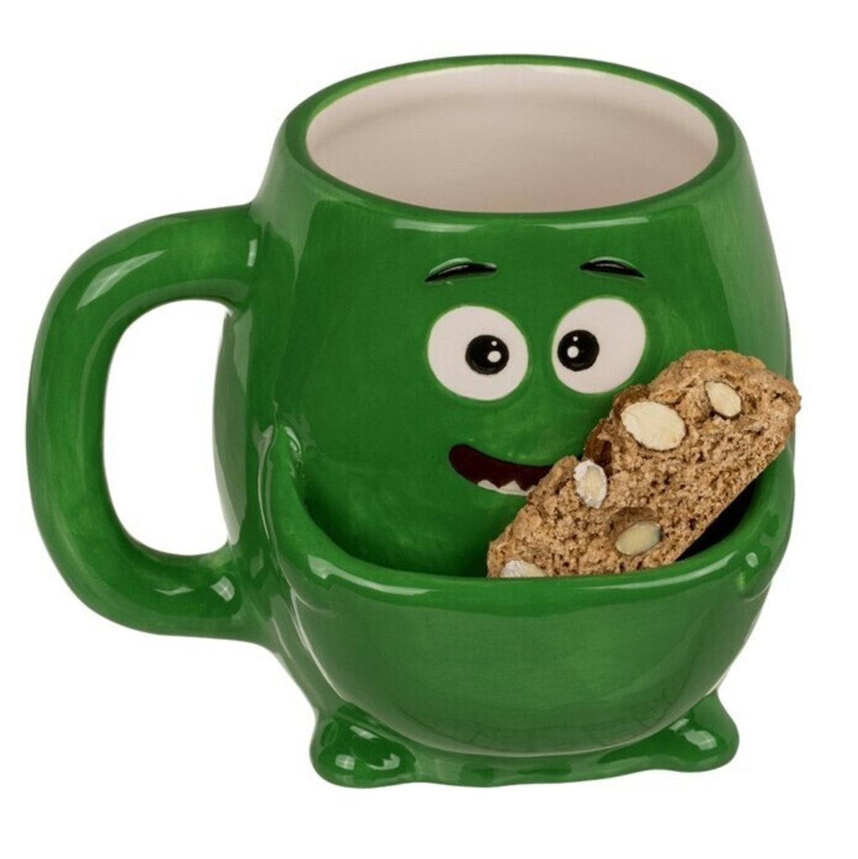Grünes Monster Kaffeebecher mit Keksfach