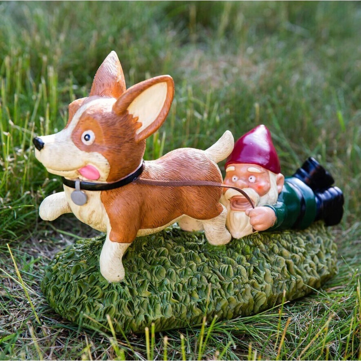 Corgi Hund Gartenzwerg