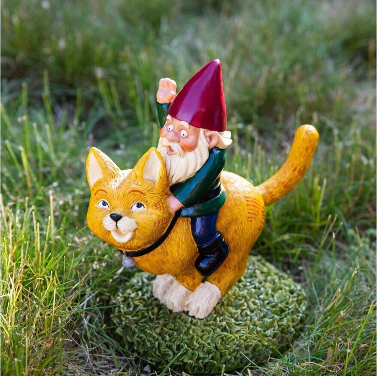 Rodeo Katze Gartenzwerg