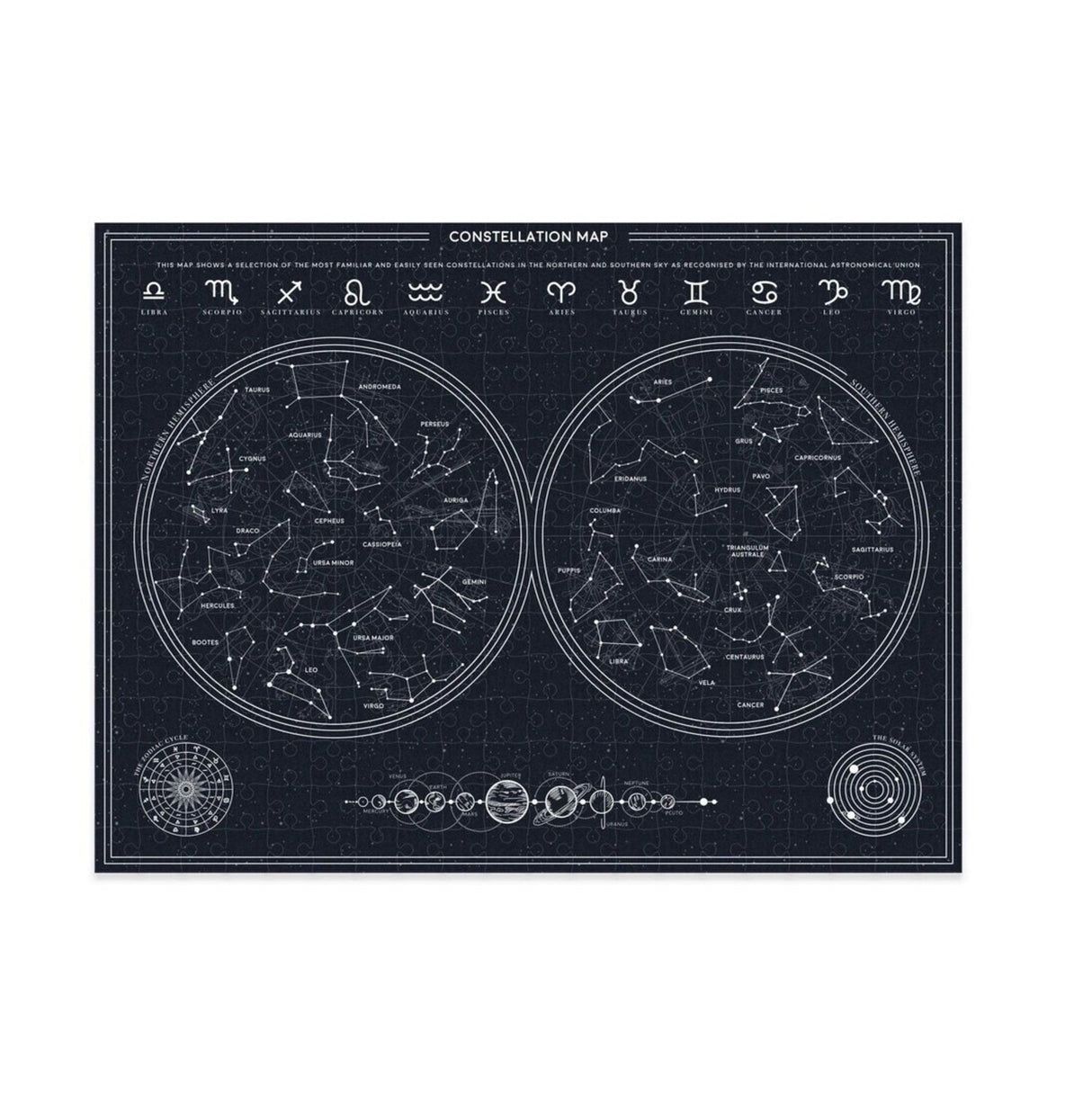 Sternzeichen Puzzle mit 300 Teilen und Glow in the dark Effekt