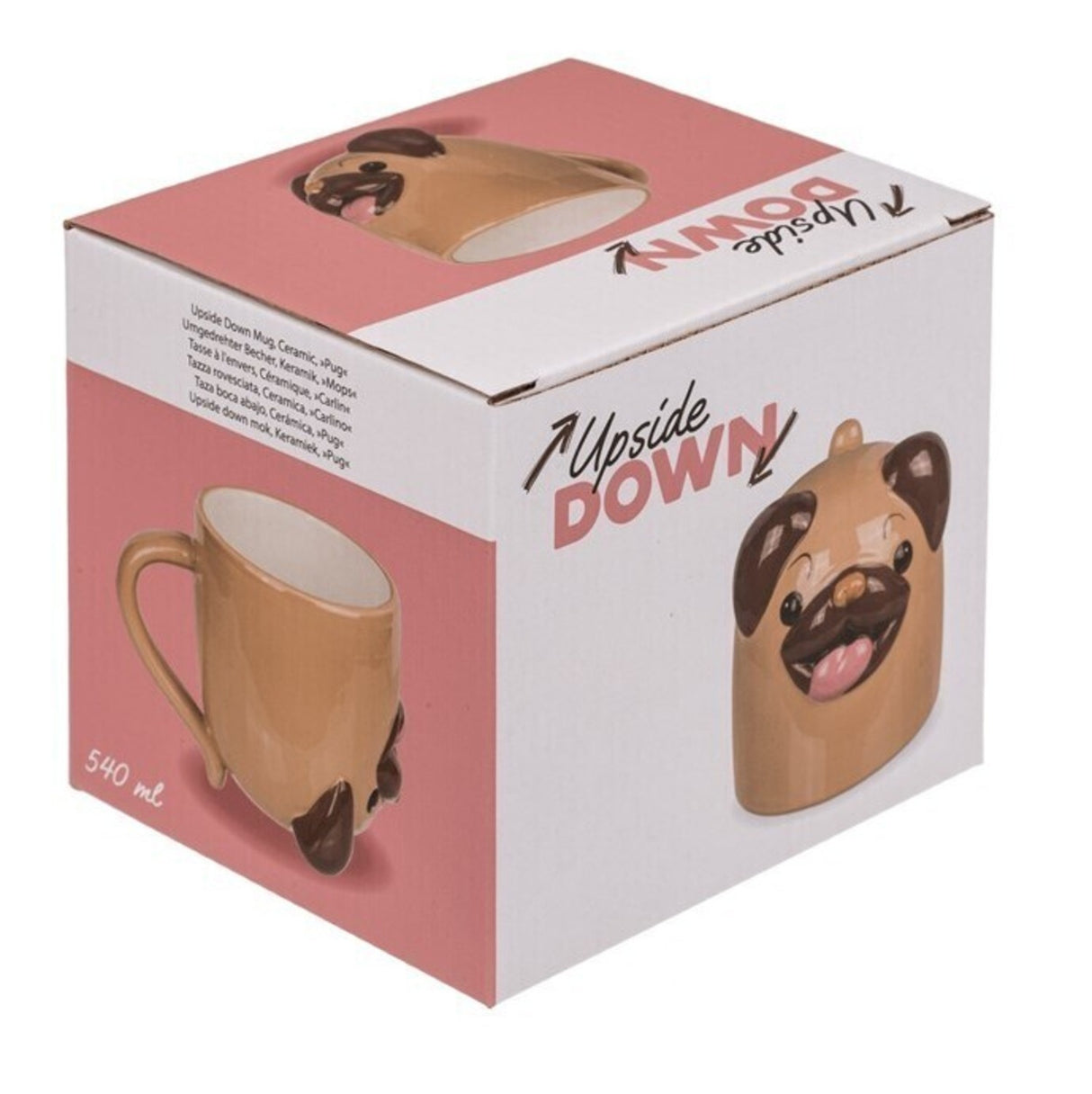 Mops Hund Kopfüber Kaffeebecher