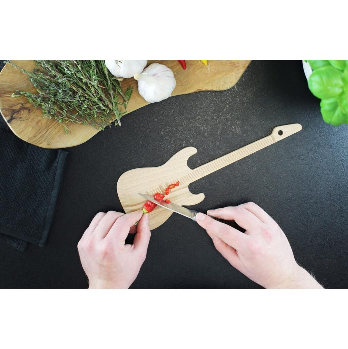 Gitarre Pfannenwender Schneidebrett aus Holz