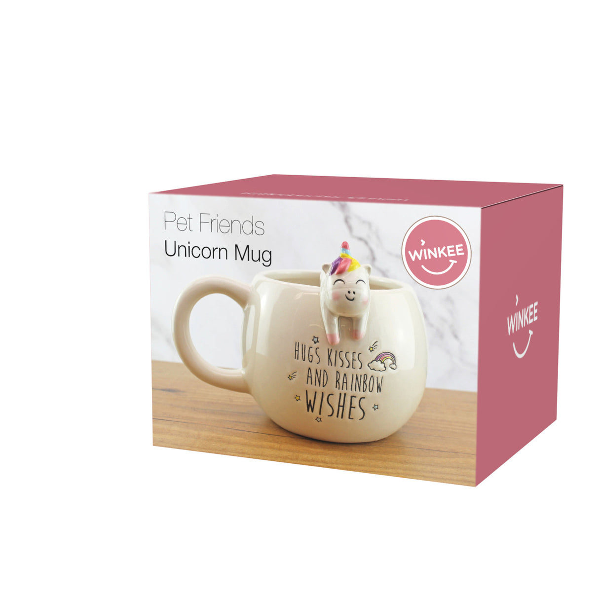 Tier Kaffeebecher mit Einhorn-Figur und Spruch