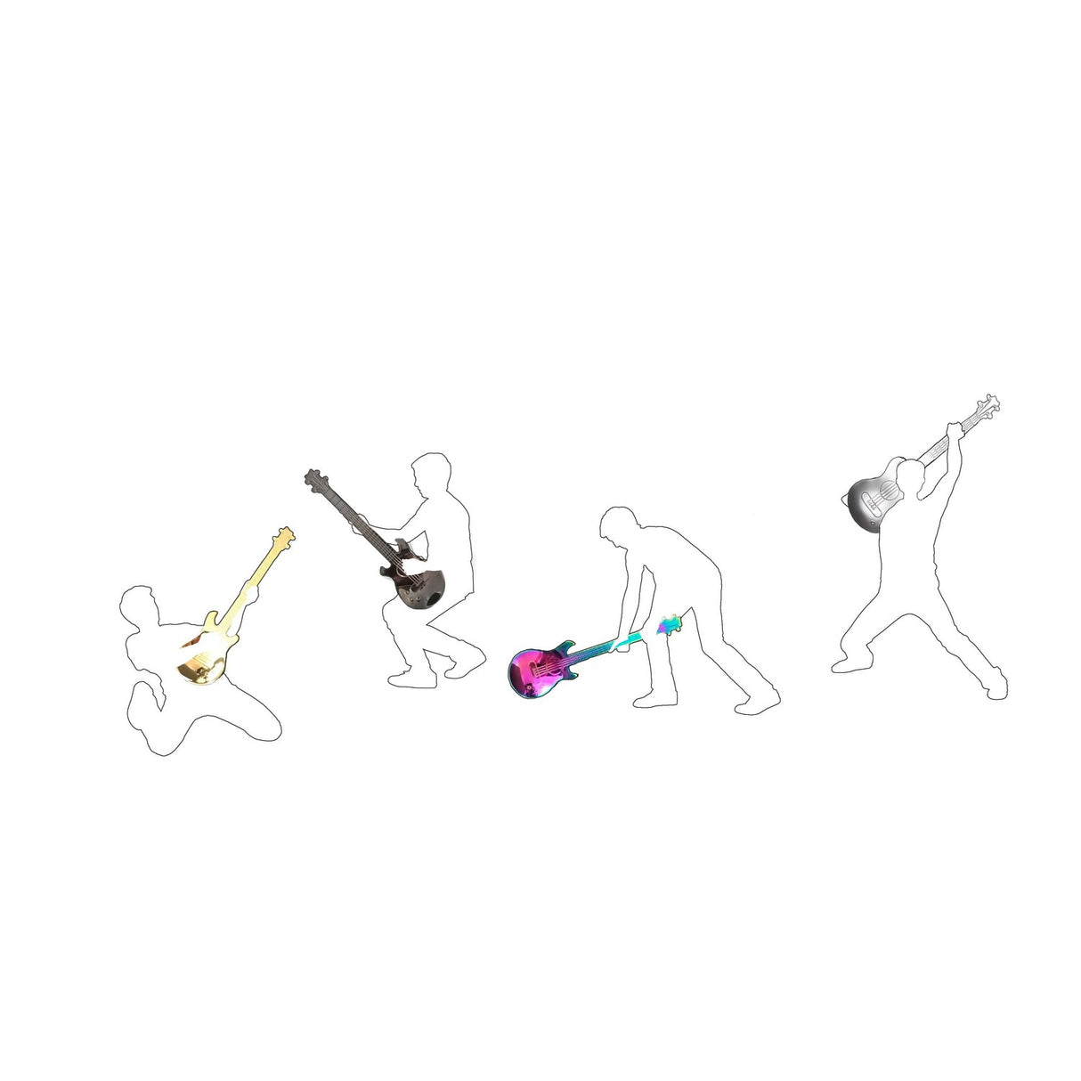 Gitarre Kaffeelöffel im 4er Set