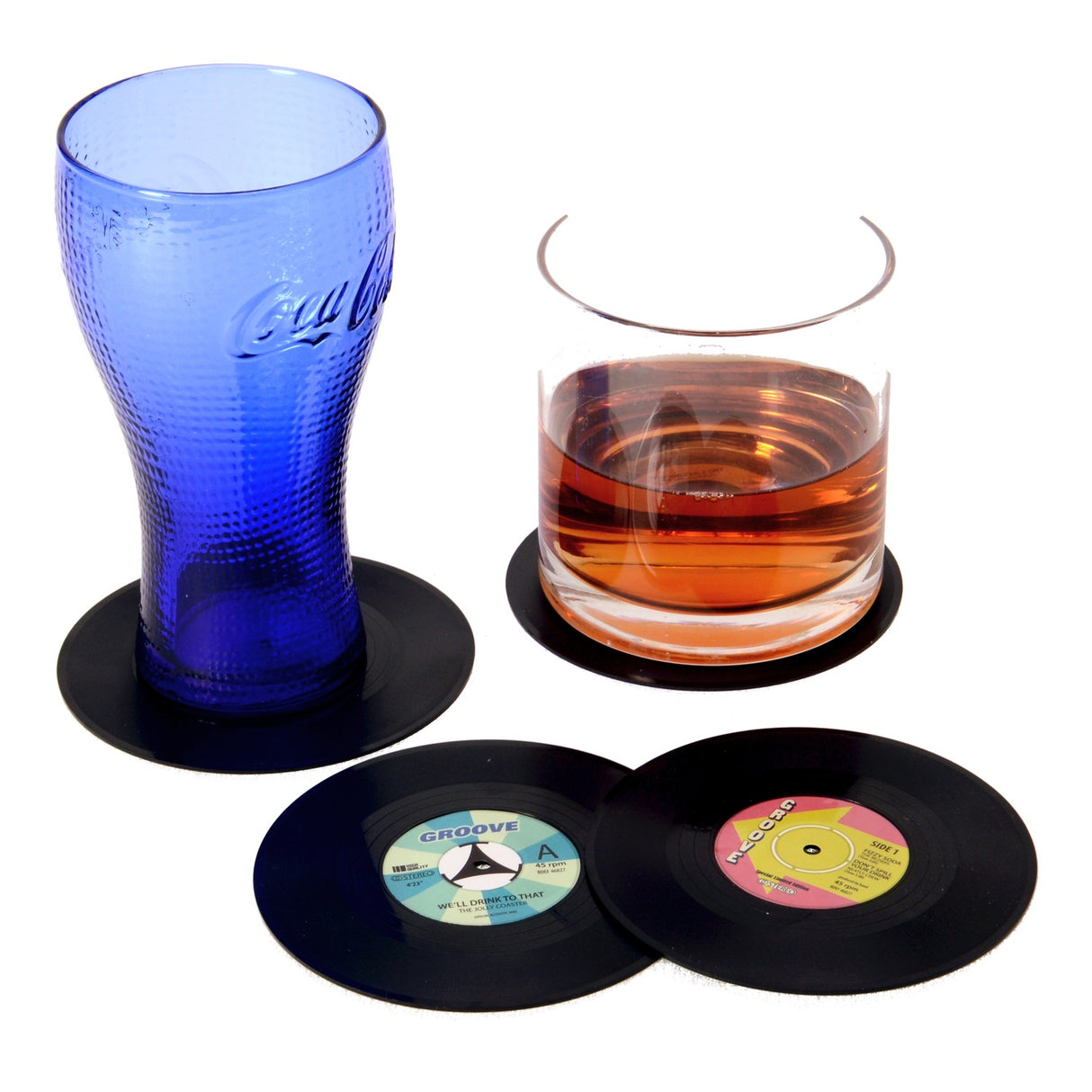 Vinyl Glasuntersetzer im 4er Set