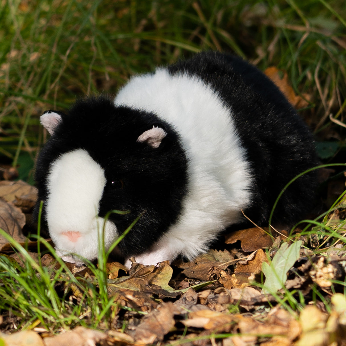 Meerschweinchen Animigos Kuscheltier in schwarz-weiß