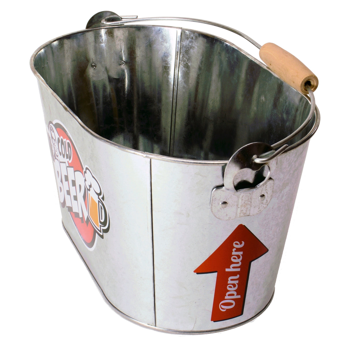 Bier Eiseimer mit Flaschenöffner aus Metall