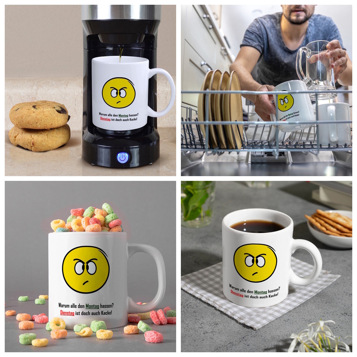 Kaffeebecher mit Spruch: Warum alle den Montag hassen? ...