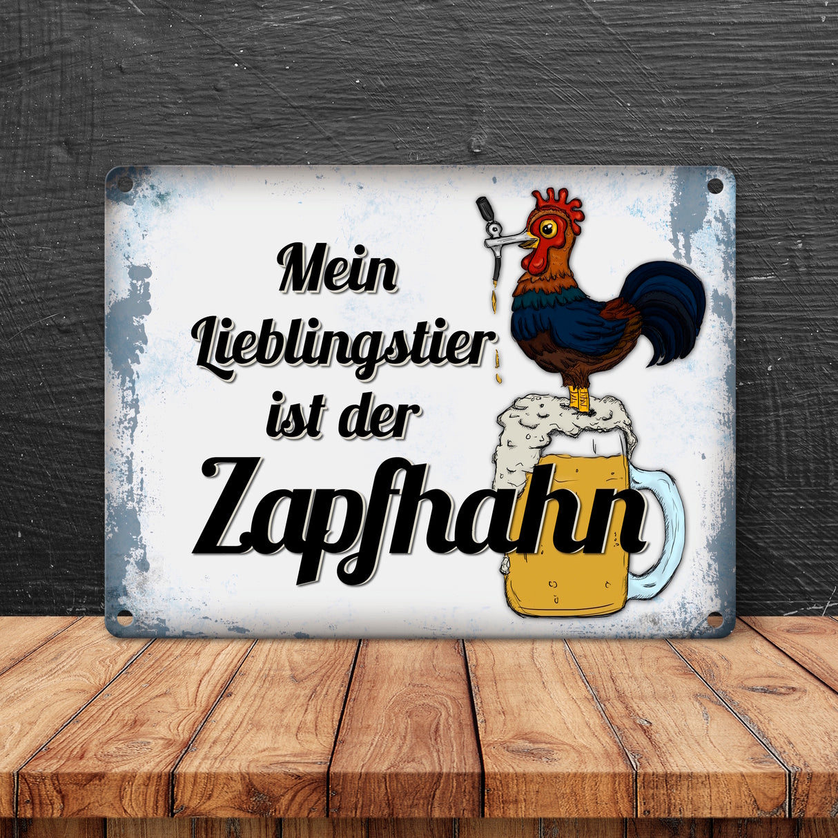 Mein Lieblingstier ist der Zapfhahn Metallschild mit Bier Motiv Bar Kneipe Hahn