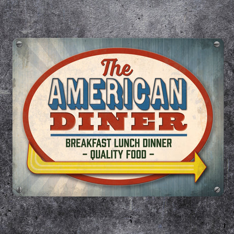 Metallschild mit Classic American Diner Motiv