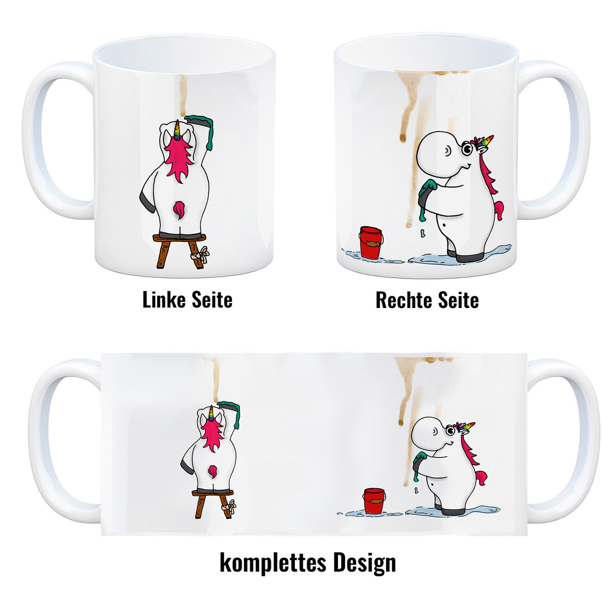 Honeycorns putzendes Einhorn Kaffeebecher
