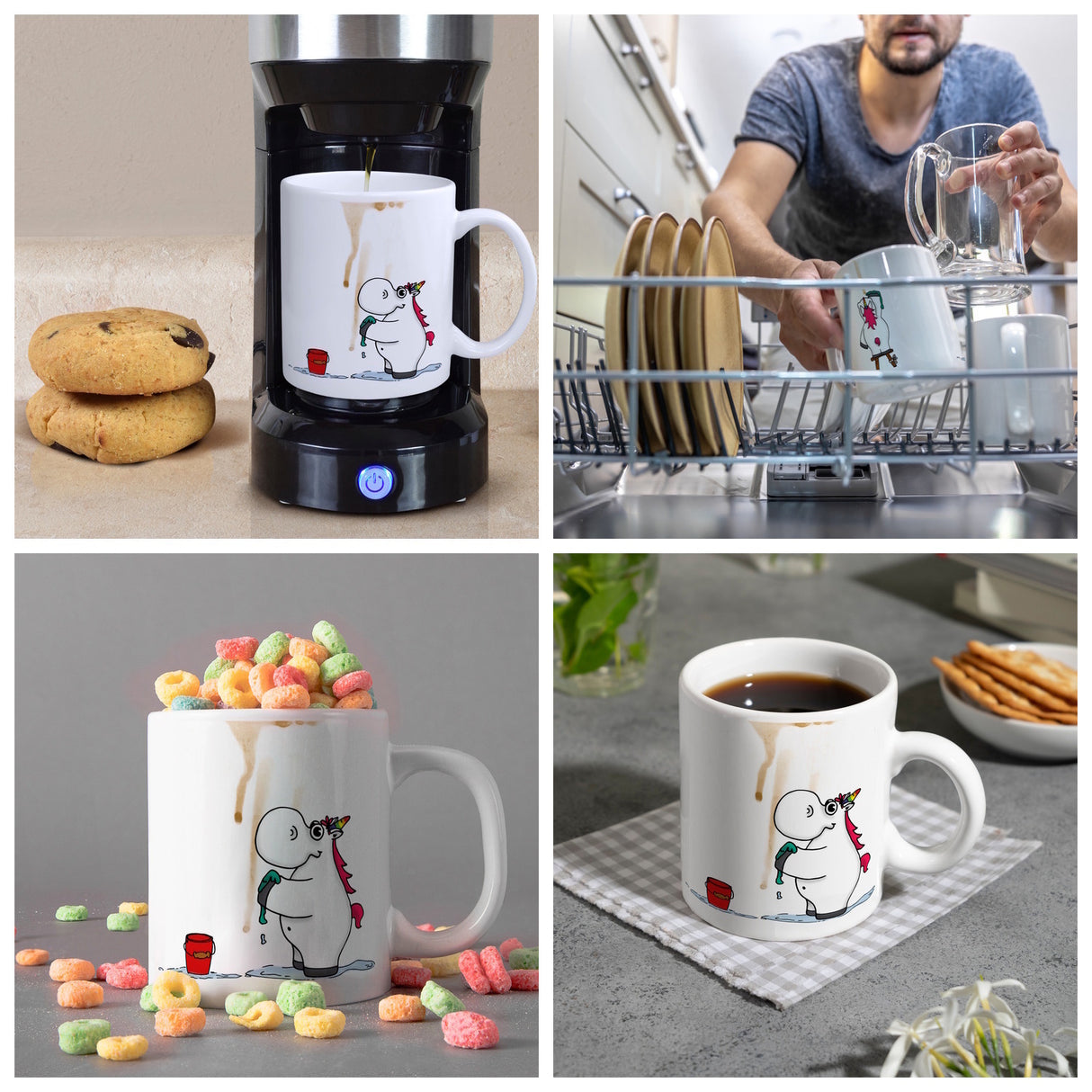 Honeycorns putzendes Einhorn Kaffeebecher