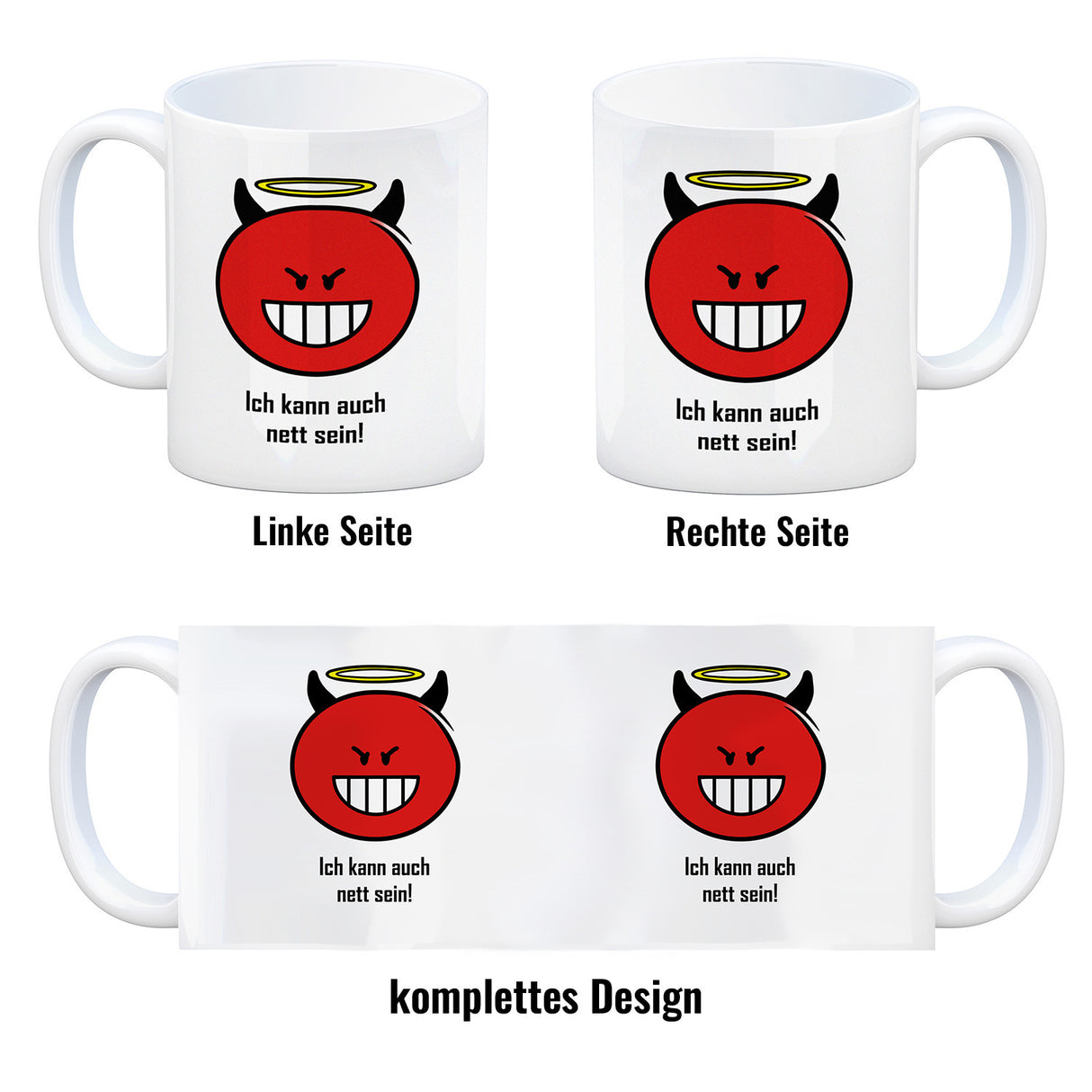 Kaffeebecher mit Spruch: Ich kann auch nett sein!