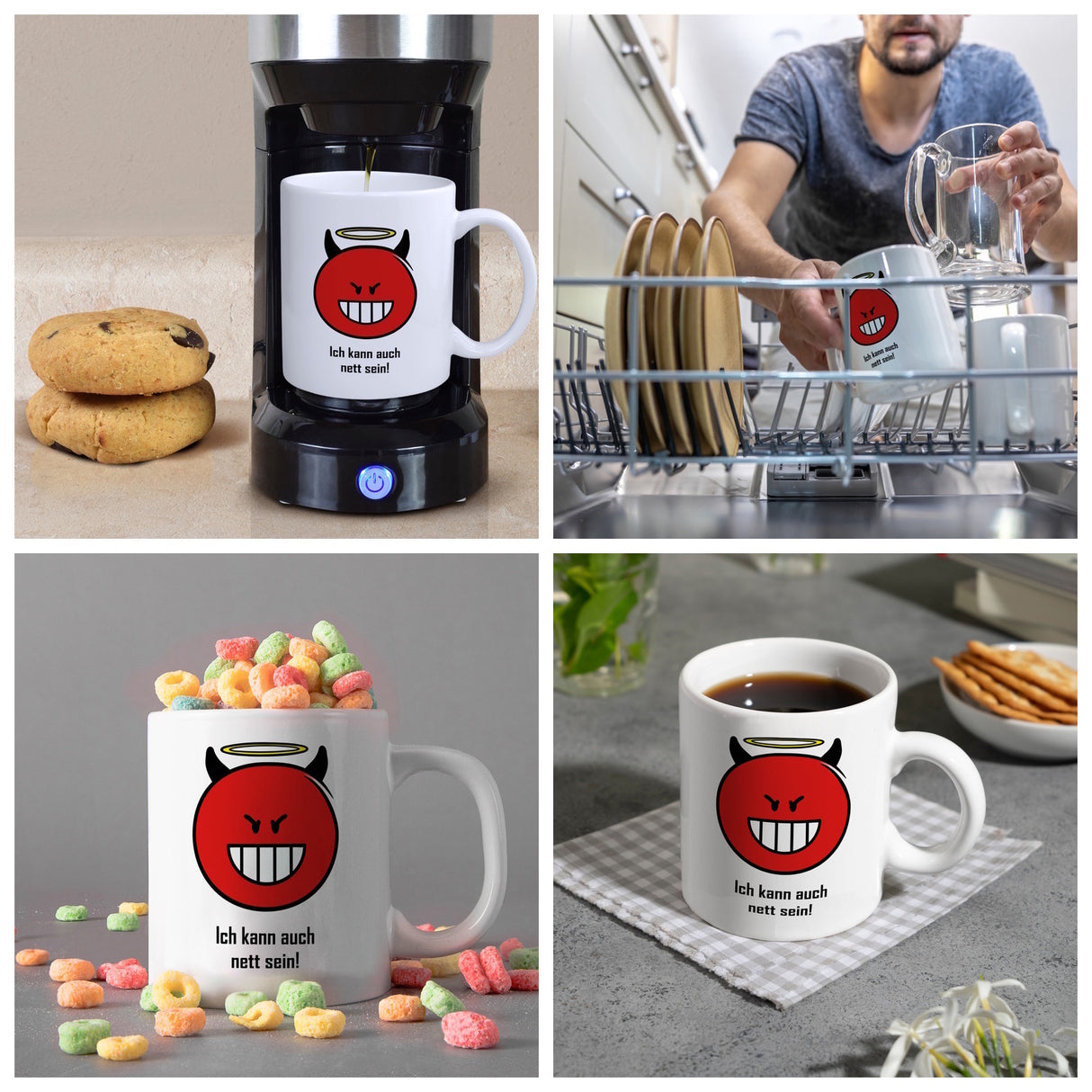 Kaffeebecher mit Spruch: Ich kann auch nett sein!