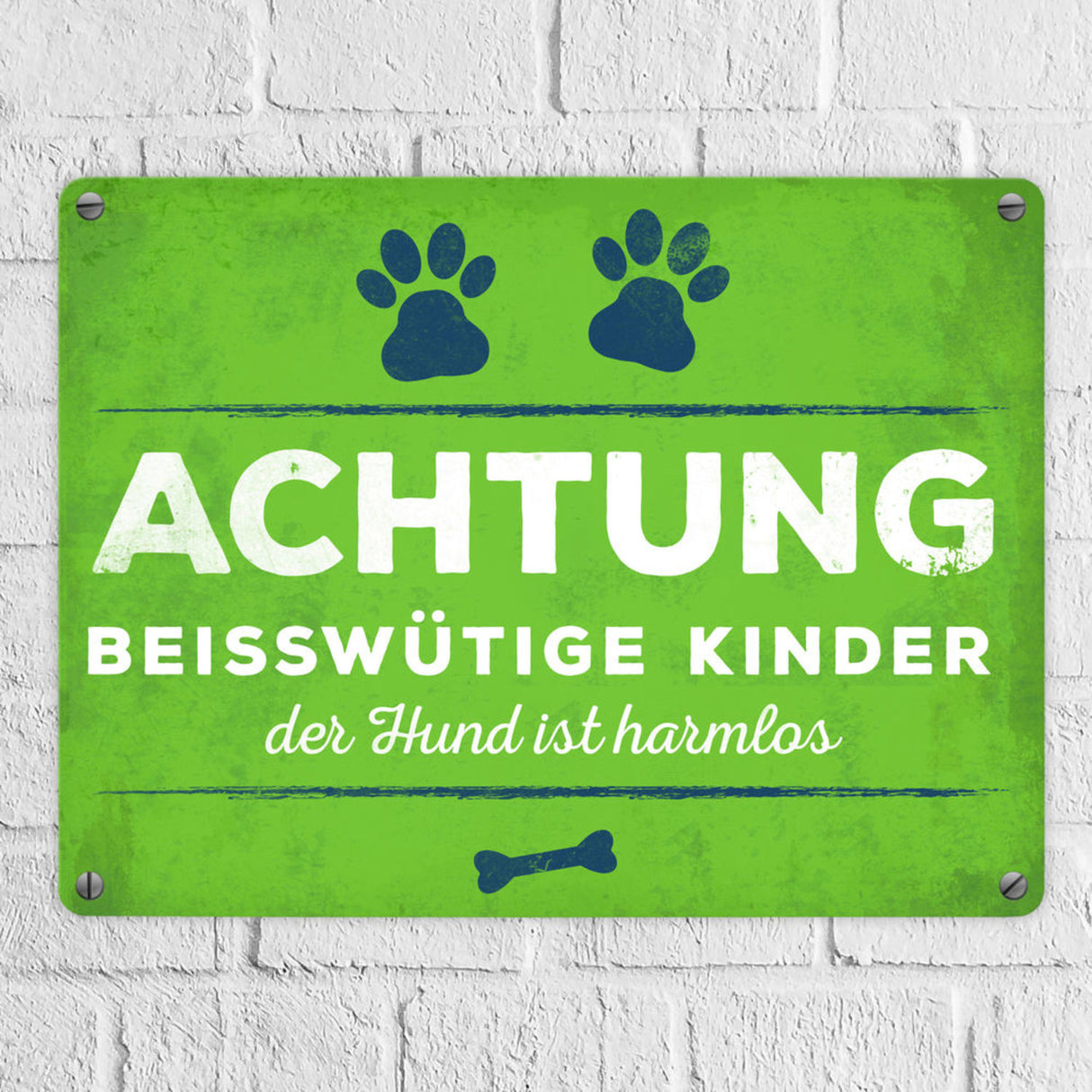 Achtung beisswütige Kinder… Metallschild