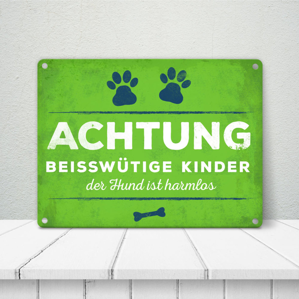 Achtung beisswütige Kinder… Metallschild
