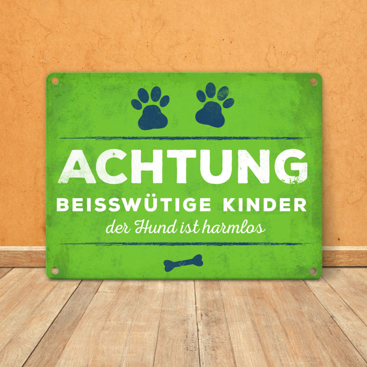 Achtung beisswütige Kinder… Metallschild