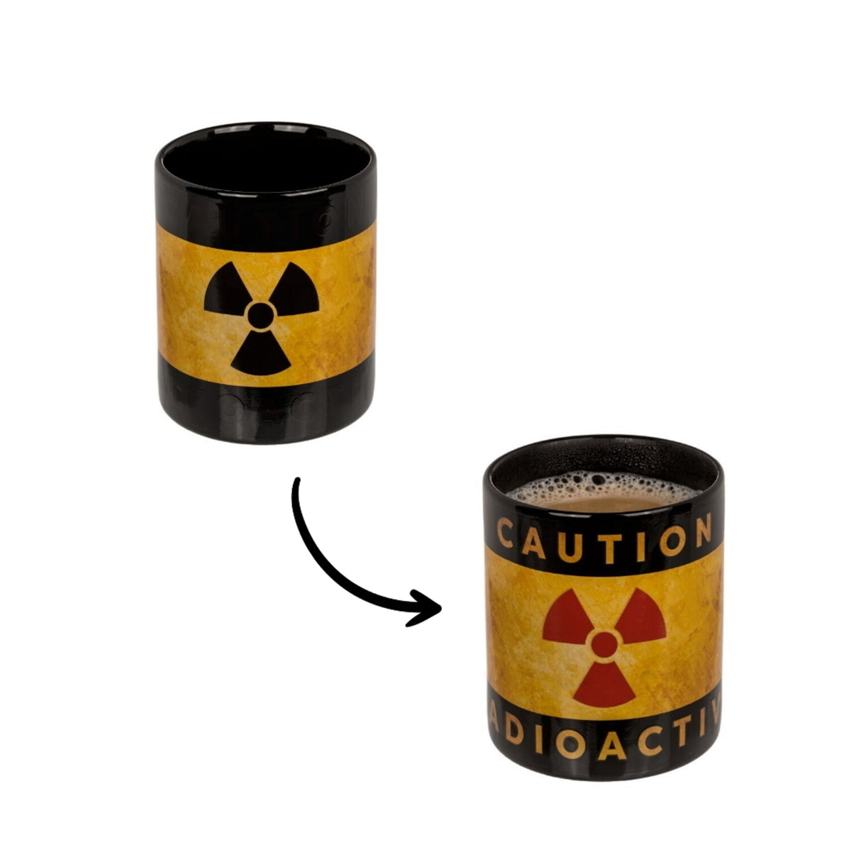 Radioactive Nuklearzeichen Kaffeebecher mit Wärmeeffekt