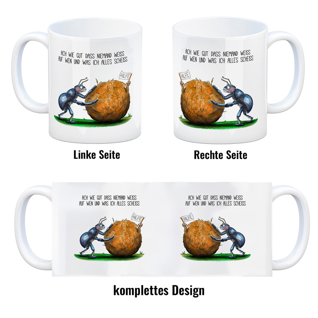 Ach wie gut, dass niemand weiß, auf wen und was ich alles scheiß Kaffeebecher