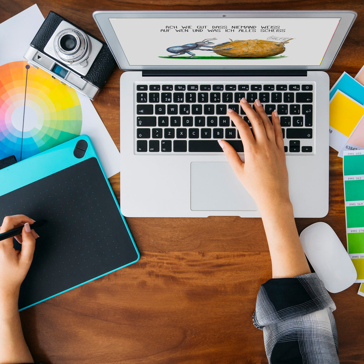 Ach wie gut, dass niemand weiß, auf wen und was ich alles scheiß Kaffeebecher