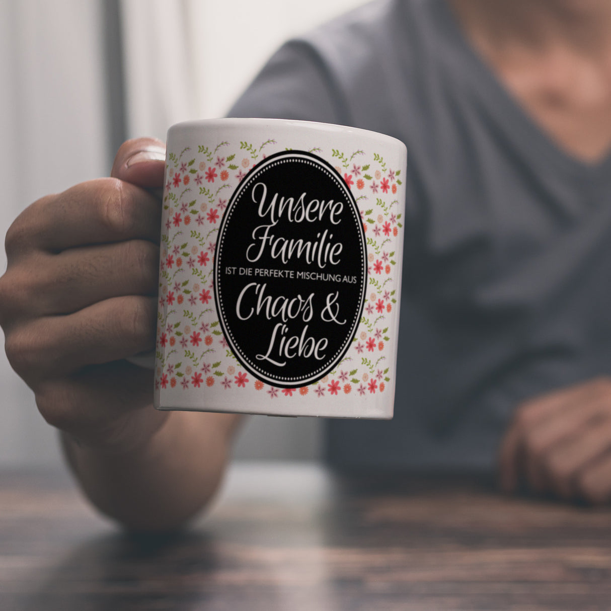 Kaffeebecher mit Spruch: Unsere Familie ist die perfekte ...