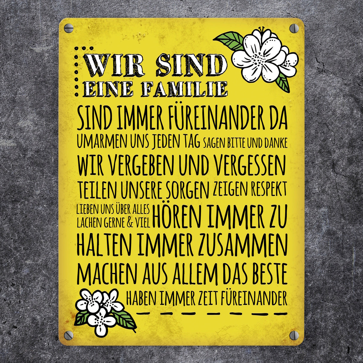 Wir sind eine Familie… Metallschild