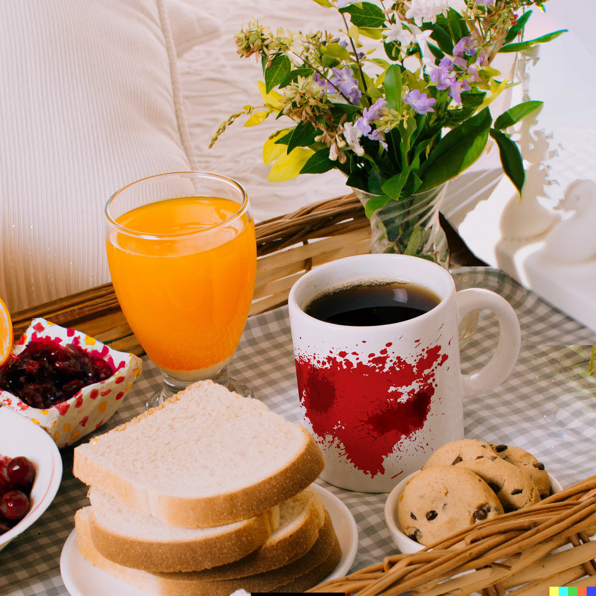 Kaffeebecher mit Blutbad Motiv