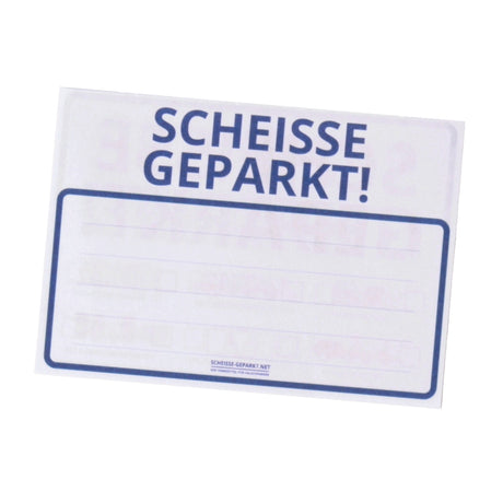 Scheisse Geparkt! Comic Edition Notizblock für die Windschutzscheibe  im 50er Set