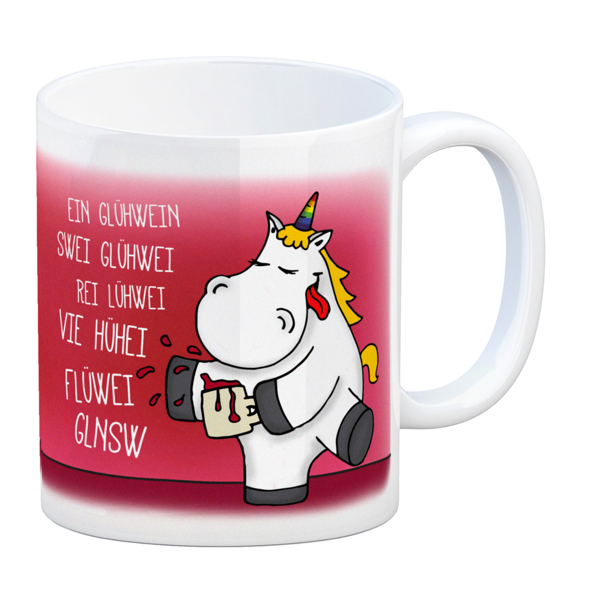 Honeycorns Kaffeebecher mit Einhorn mit Glühwein Motiv