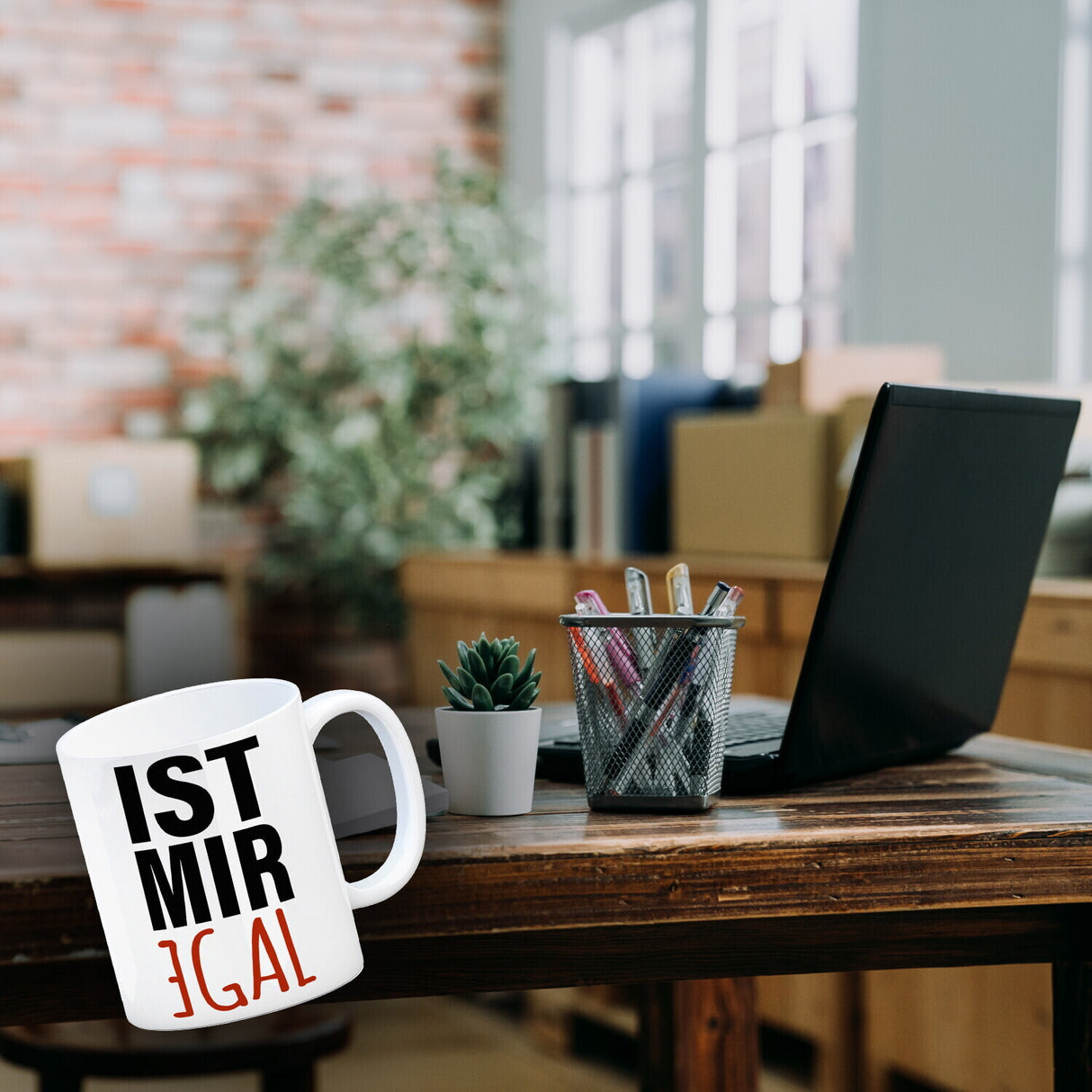 Kaffeebecher mit Spruch: Ist mir egal