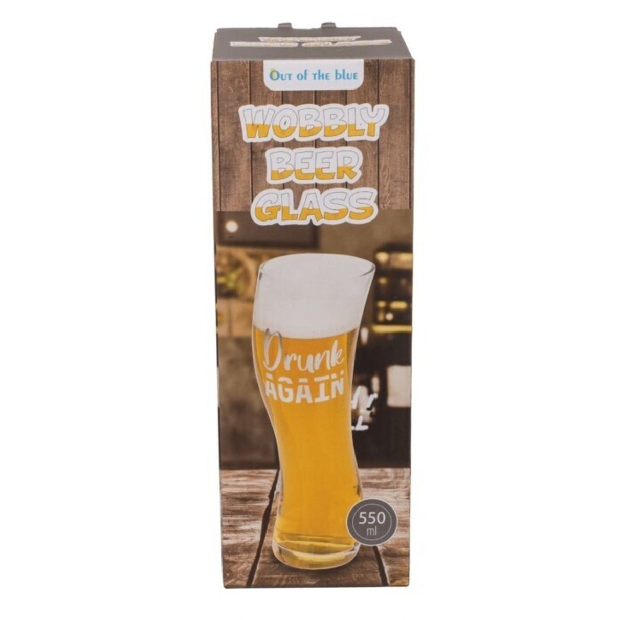 Drunk Again Bierglas mit schiefem Design