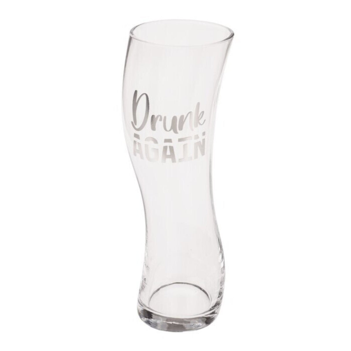 Drunk Again Bierglas mit schiefem Design