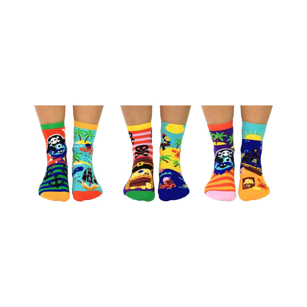 Captain Oddsocks Piraten Socken in 27-30 im 6er Set mit Rätsel