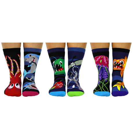 Socks of the Deep Haifisch Tiefsee Oddsocks Socken in 30-38 im 6er Set