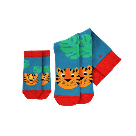 Papa und ich Cucamelon Tiger Socken für Vater und Kind (2 Paar)